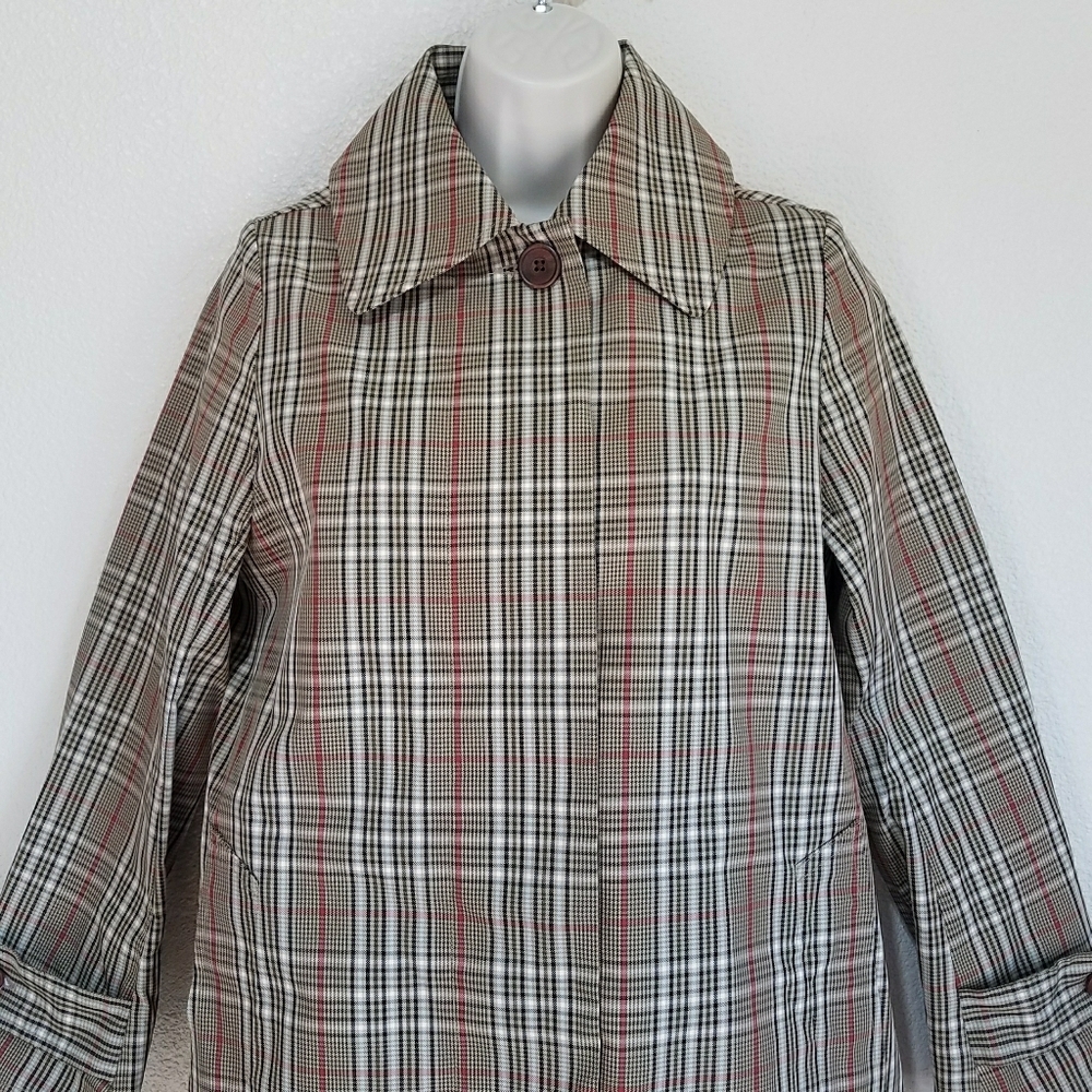 Caron Callahan Plaid Trench Coat — image 2 of 8
